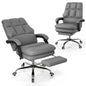 Ergonomic Office Chair PU Leather Adjustable Swivel with Reclining Backrest