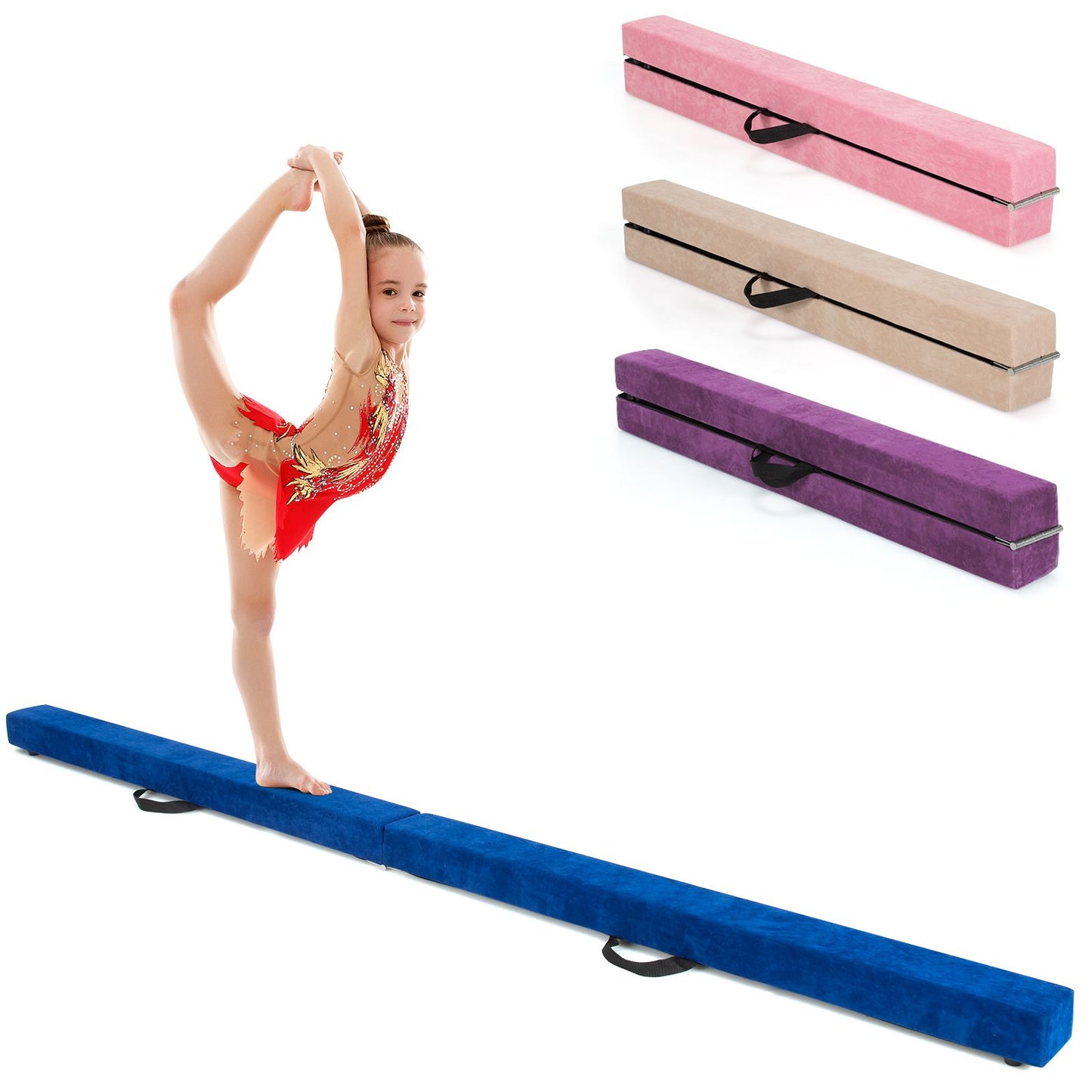 Portable Folding Gymnastic Beam with Carrying Handles