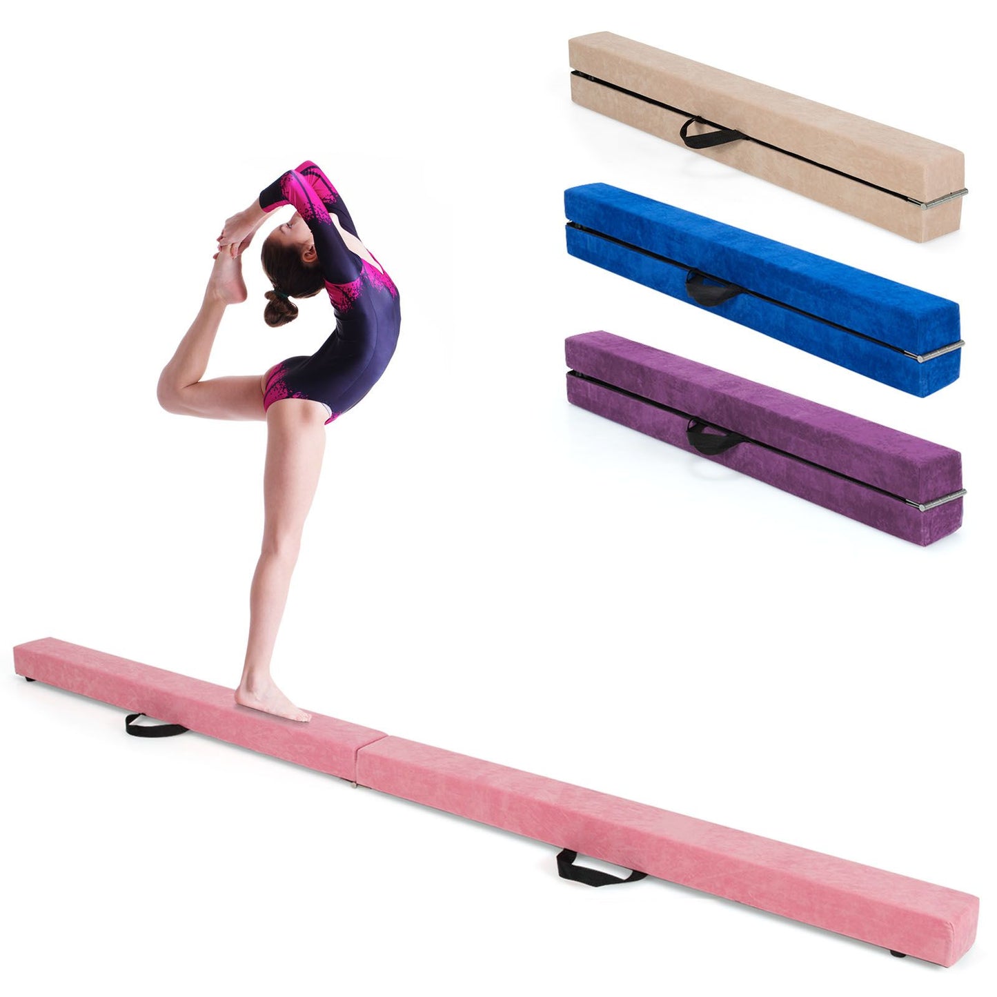 Portable Folding Gymnastic Beam with Carrying Handles