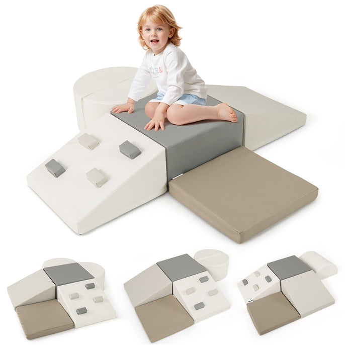 6 Piece Foam Climbing Toys for Toddlers with PU Leather Cover