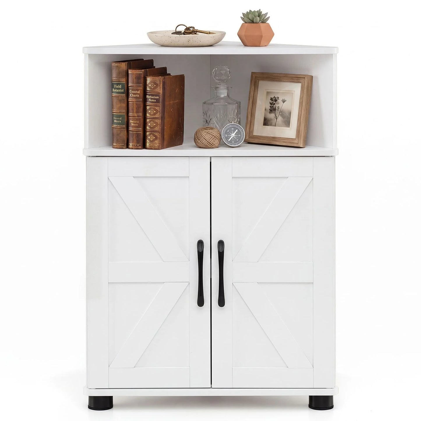 Farmhouse Bathroom Corner Storage Cabinet