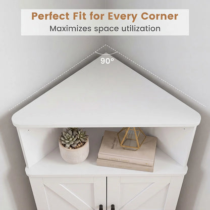Farmhouse Bathroom Corner Storage Cabinet