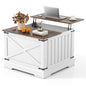 Farmhouse Lift Top Coffee Table 80CM Square Center Table with Hidden Storage Compartment