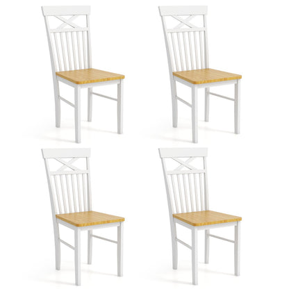 Farmhouse Dining Chair Set of 2 Wooden Kitchen Chair with Rubber Wood Frame