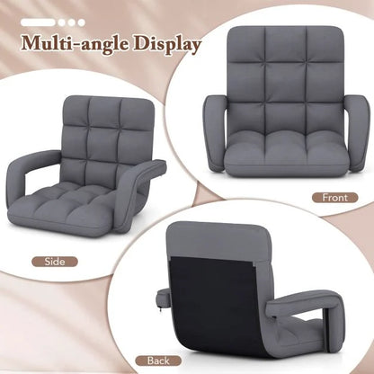 Floor Gaming Chair for Adults with Back Support and Adjustable 6-Position