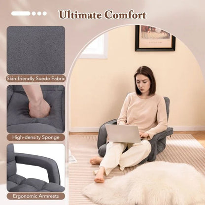 Floor Gaming Chair for Adults with Back Support and Adjustable 6-Position