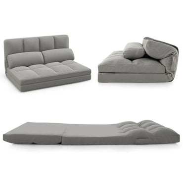 Floor Sofa Bed with 2 Pillows and Positions Adjustable Backrest