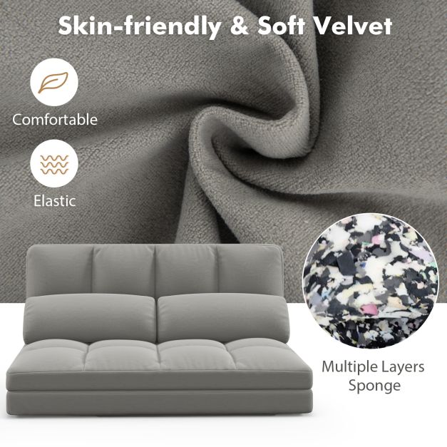 Floor Sofa Bed with 2 Pillows and Positions Adjustable Backrest