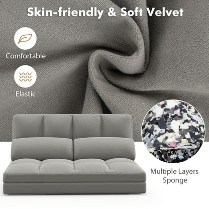 Floor Sofa Bed with 2 Pillows and Positions Adjustable Backrest
