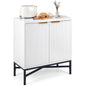 Fluted Sideboard Buffet Cabinet with 2 Doors and Adjustable Shelf