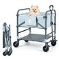 Foldable Dog Bath Cart with Adjustable Height and 4 Wheels for Pets