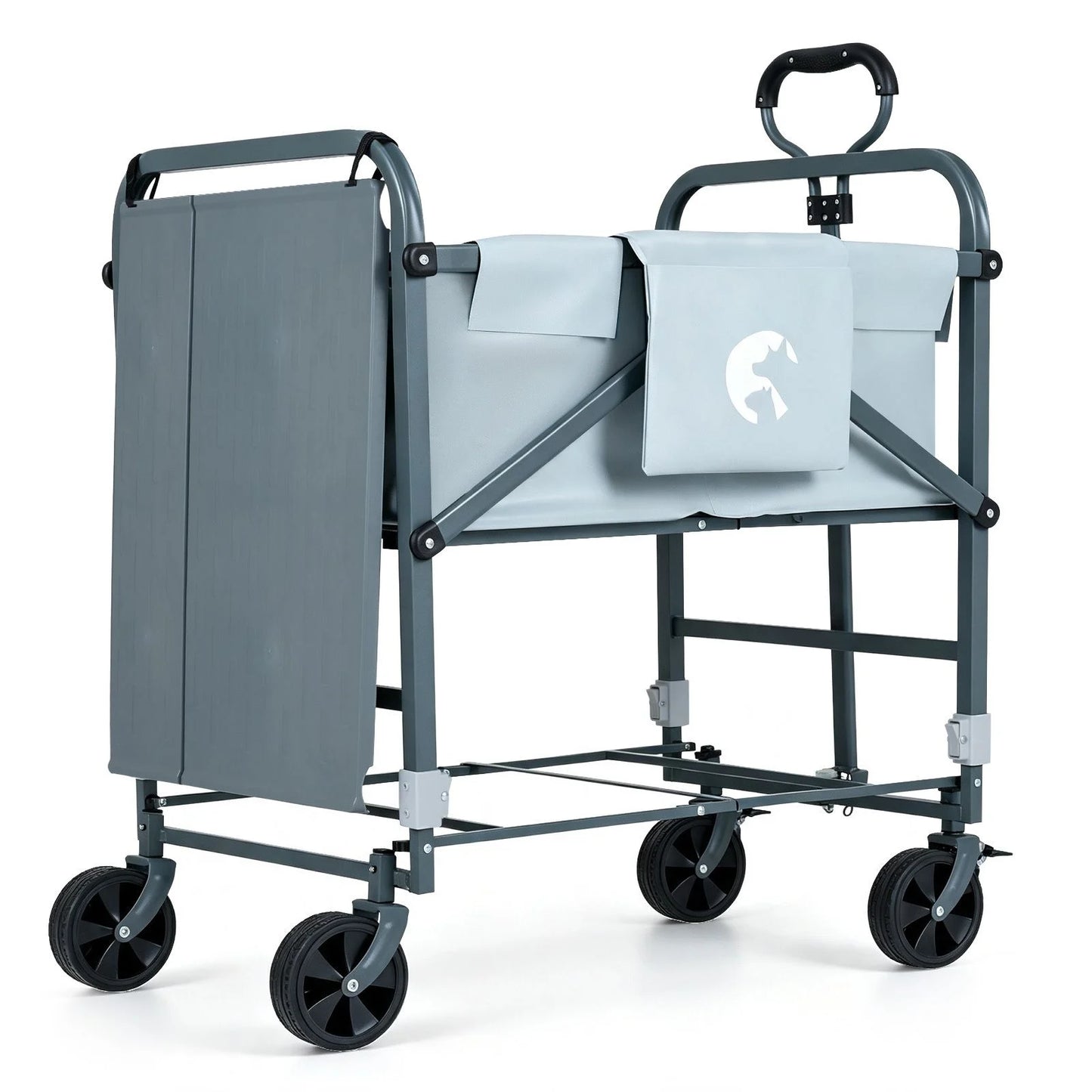 Foldable Dog Bath Cart with Adjustable Height and 4 Wheels for Pets