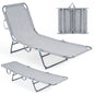 Foldable Sun Lounger Recliner with 4-Position Adjustable Backrest and Footrest