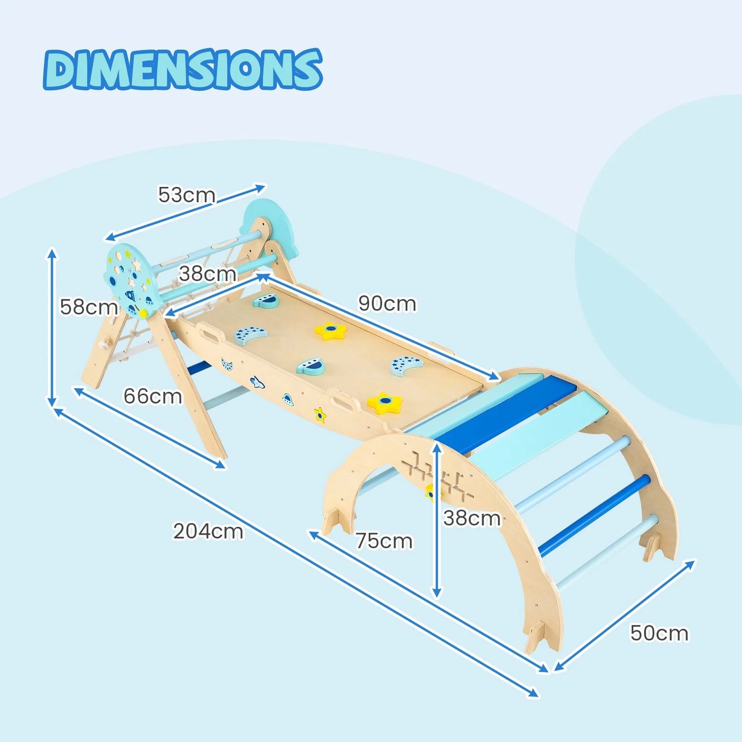Foldable Climbing Toys with Arch and Climber for Toddlers