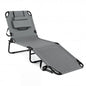 Folding Sun Lounger, 5-Position Adjustable Reclining Tanning Chair