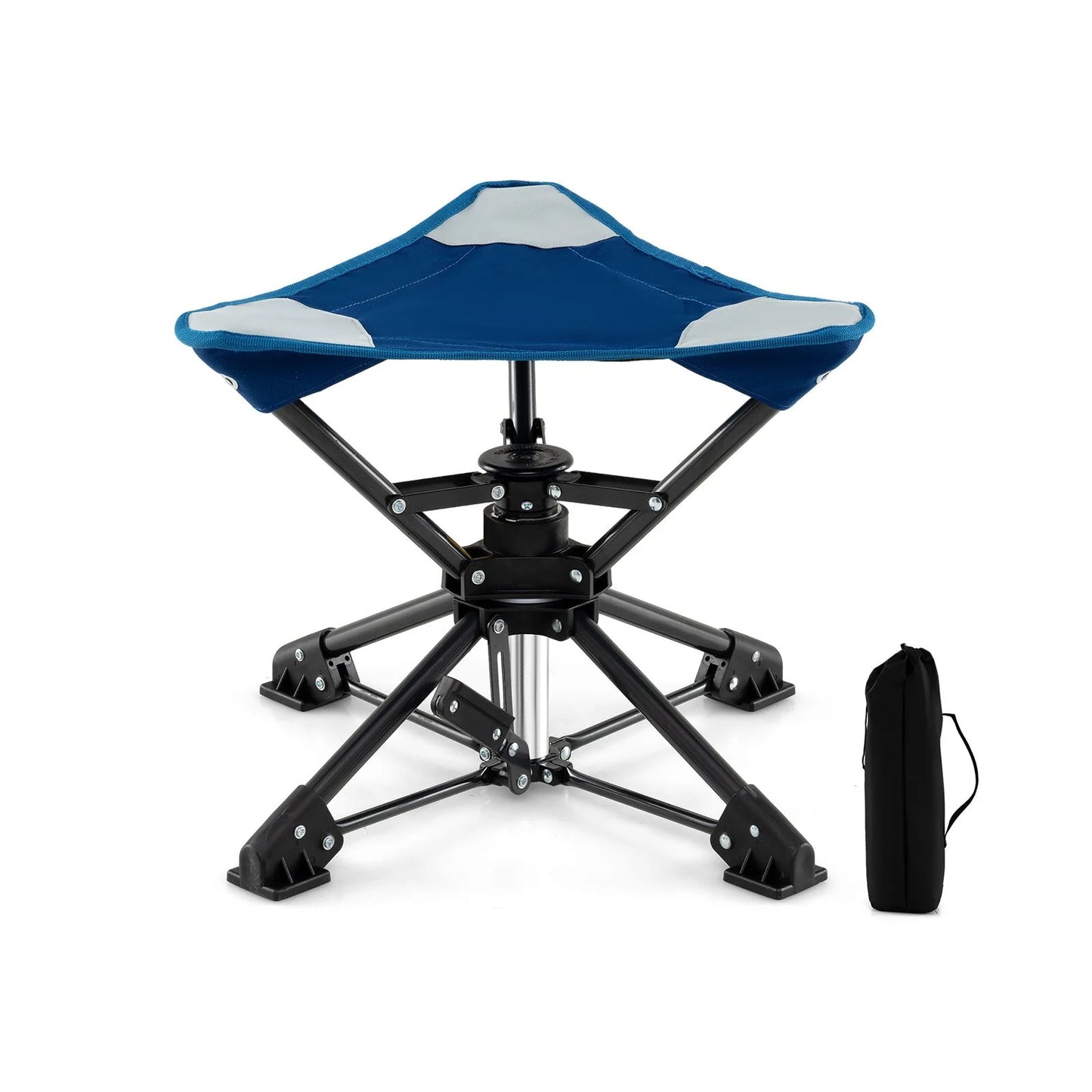Folding Swivel Camping Hunting Stools with Anti-Sink Feet and Carry Bag