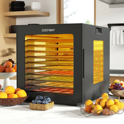 Food Dehydrator with 10 Stainless Steel Trays 10 Presets and 48H Timer