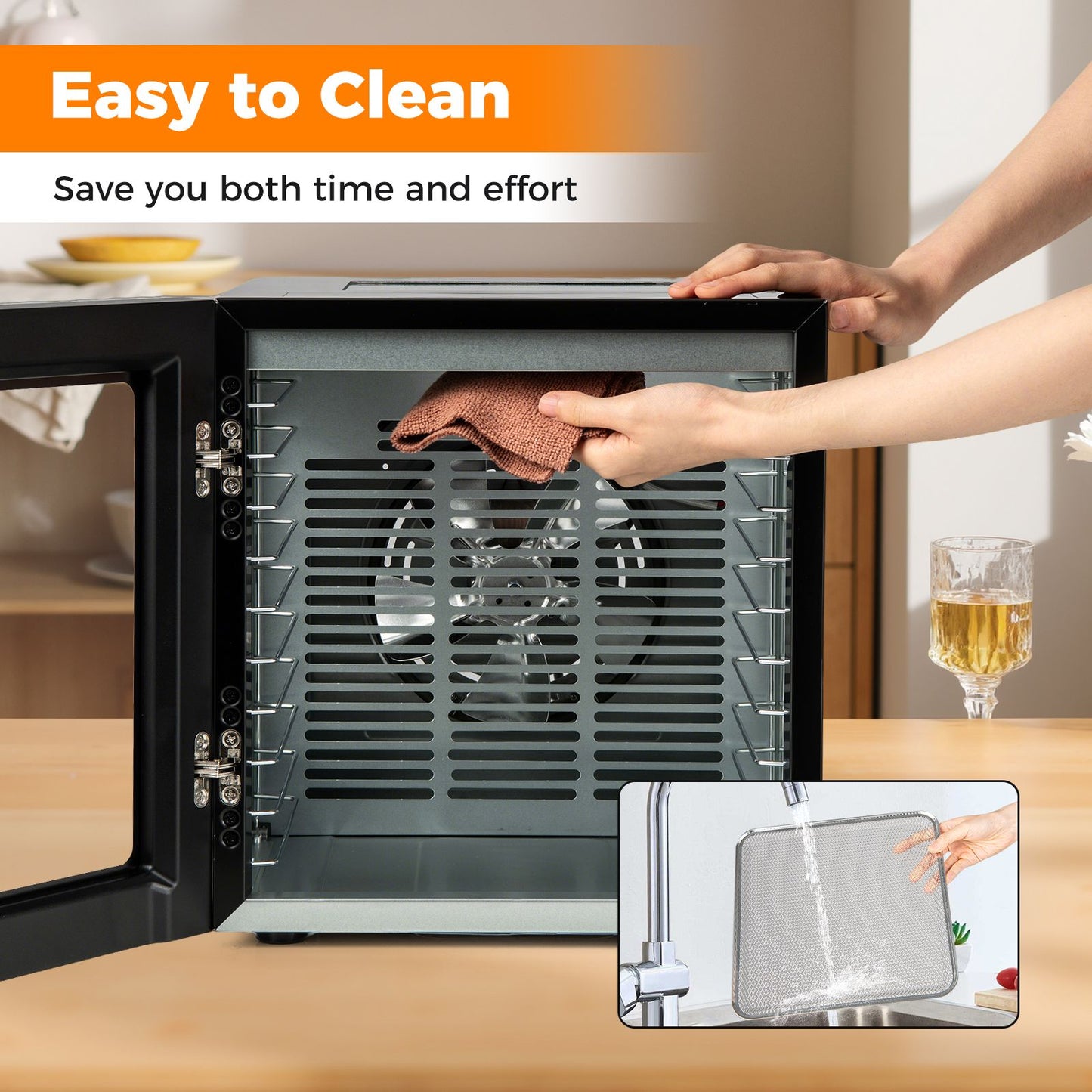 Food Dehydrator with 10 Stainless Steel Trays 10 Presets and 48H Timer