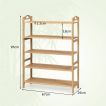 5-Tier Free Standing Bamboo Shoe Rack with Two Rounded Handles