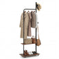 Freestanding Clothing Rack with Wheels and Hanging Rod