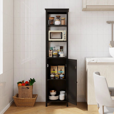 Freestanding Floor Cabinet with 3-Position Middle Panel and Anti-Toppling Mechanism