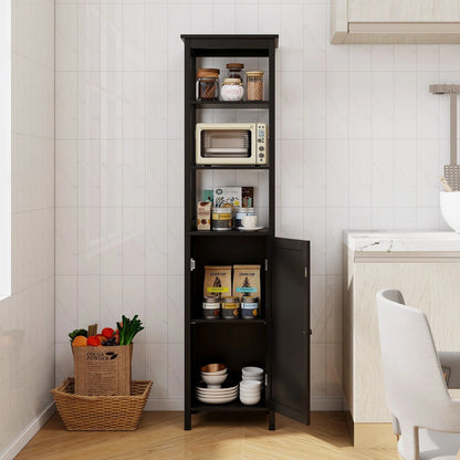 Freestanding Floor Cabinet with 3-Position Middle Panel and Anti-Toppling Mechanism