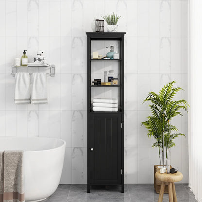Freestanding Floor Cabinet with 3-Position Middle Panel and Anti-Toppling Mechanism
