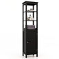 Freestanding Floor Cabinet with 3-Position Middle Panel and Anti-Toppling Mechanism