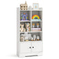 Freestanding Bookcase with 2 Storage Cabinets and 5 Cubbies