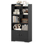Freestanding Bookcase with 2 Storage Cabinets and 5 Cubbies