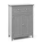 Freestanding Floor Storage Cabinet with Drawer and Adjustable Shelf