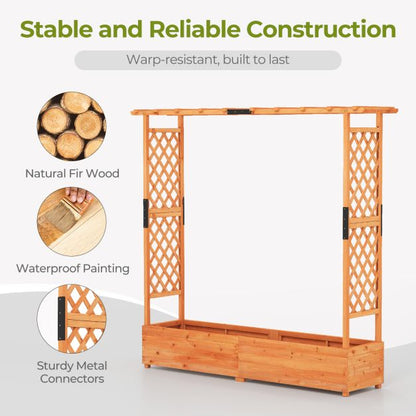 Freestanding Raised Garden Bed Planter Box Planter Box with Trellis