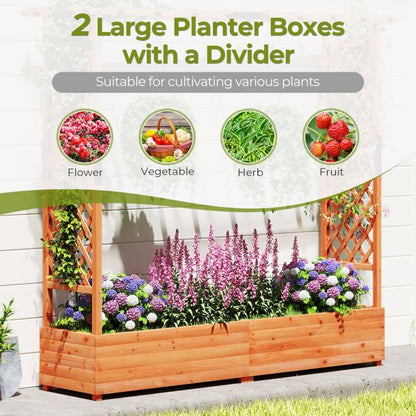 Freestanding Raised Garden Bed Planter Box Planter Box with Trellis