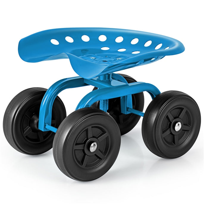 GiantexUK Rolling Garden Cart, Outdoor Gardening Planting Station Trolley with Adjustable Swivel Seat