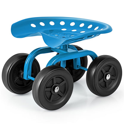 GiantexUK Rolling Garden Cart, Outdoor Gardening Planting Station Trolley with Adjustable Swivel Seat