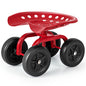 GiantexUK Rolling Garden Cart, Outdoor Gardening Planting Station Trolley with Adjustable Swivel Seat