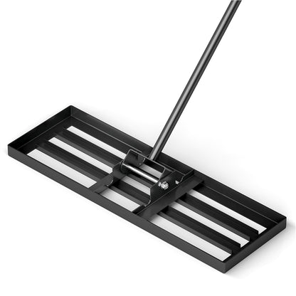 GiantexUK Lawn Leveling Rake 30/36/42” x 10”, Powder Coated Steel Lawn Leveller with 77” Long Handle
