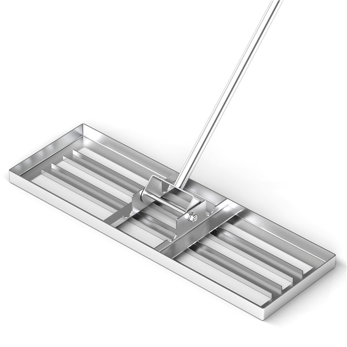 GiantexUK Lawn Leveling Rake 30/36/42” x 10”, Powder Coated Steel Lawn Leveller with 77” Long Handle