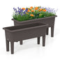 Set of 2 Plastic Elevated Planter Box with Detachable Legs