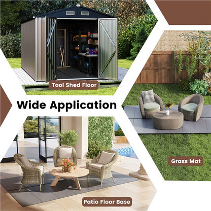 Plastic Tool Shed Floor Mat Grass Patio Floor Mat with Non-slip Surface