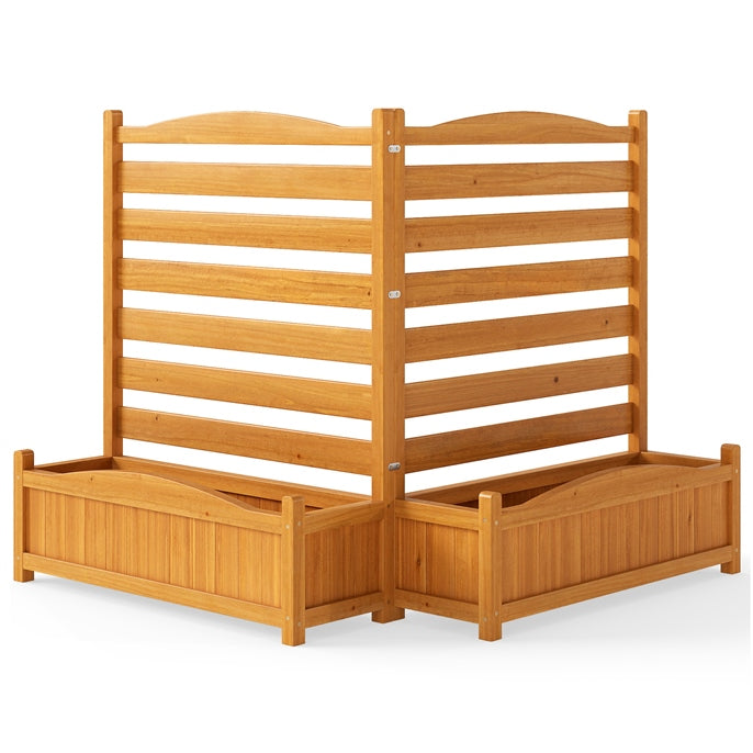 3-Panel Freestanding Air Conditioner Fence with Planter Box