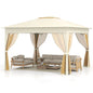338 x 338 CM Pop Up Gazebo with Mesh Netting and Double Roof
