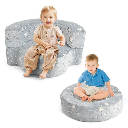 Convertible Glow-in-the-Dark Kids Sofa with Removable Washable Cover