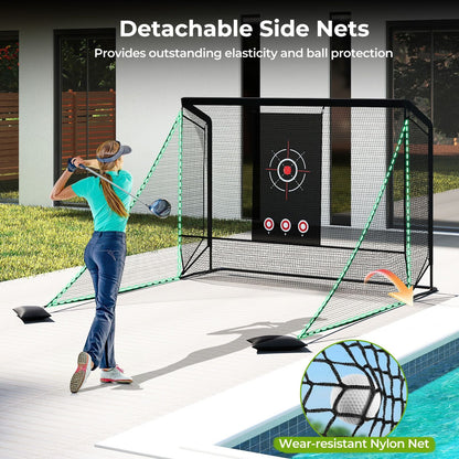 Golf Practice Hitting Net Golf Cage with Dual Side Barriers
