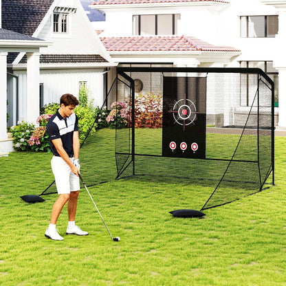 Golf Practice Hitting Net Golf Cage with Dual Side Barriers