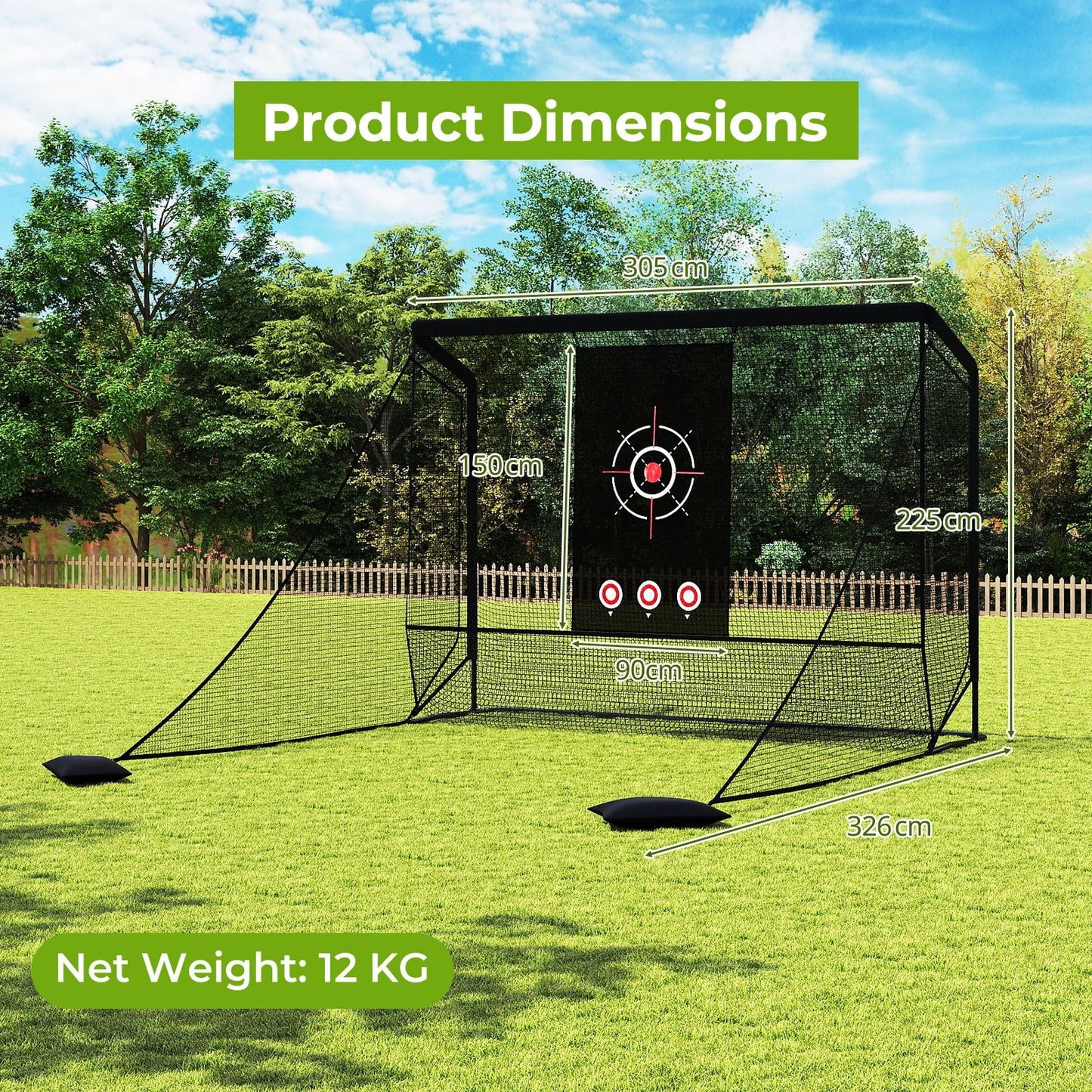Golf Practice Hitting Net Golf Cage with Dual Side Barriers