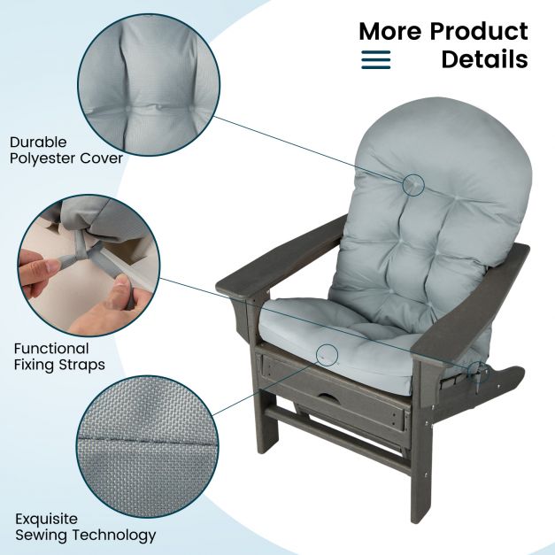 12 CM Thick Tufted Patio Adirondack Chair Cushion