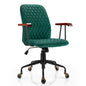 Velvet Office Chair, Ergonomic Swivel Computer Desk Chair with Rubber Wood Armrests