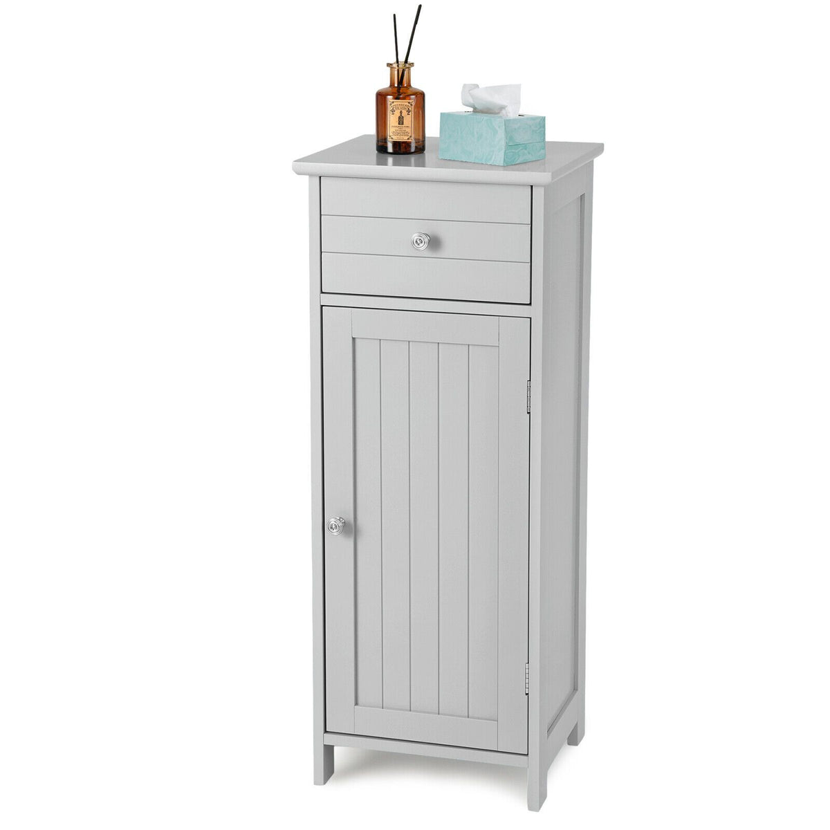 3-Tier Free-Standing Bathroom Cabinet with Drawer