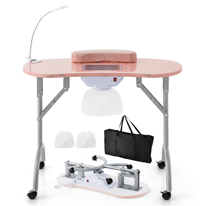 Folding Manicure Nail Table with Electric Dust Collector